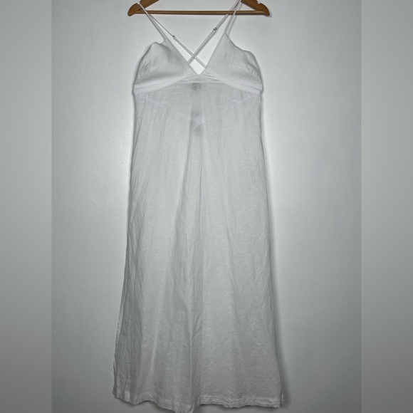 J.CREW Size S White Cross-back beach dress in linen-cotton blend - Picture 4 of 12